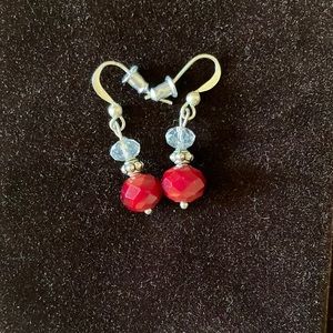 Deep Burgundy Drop Earrings